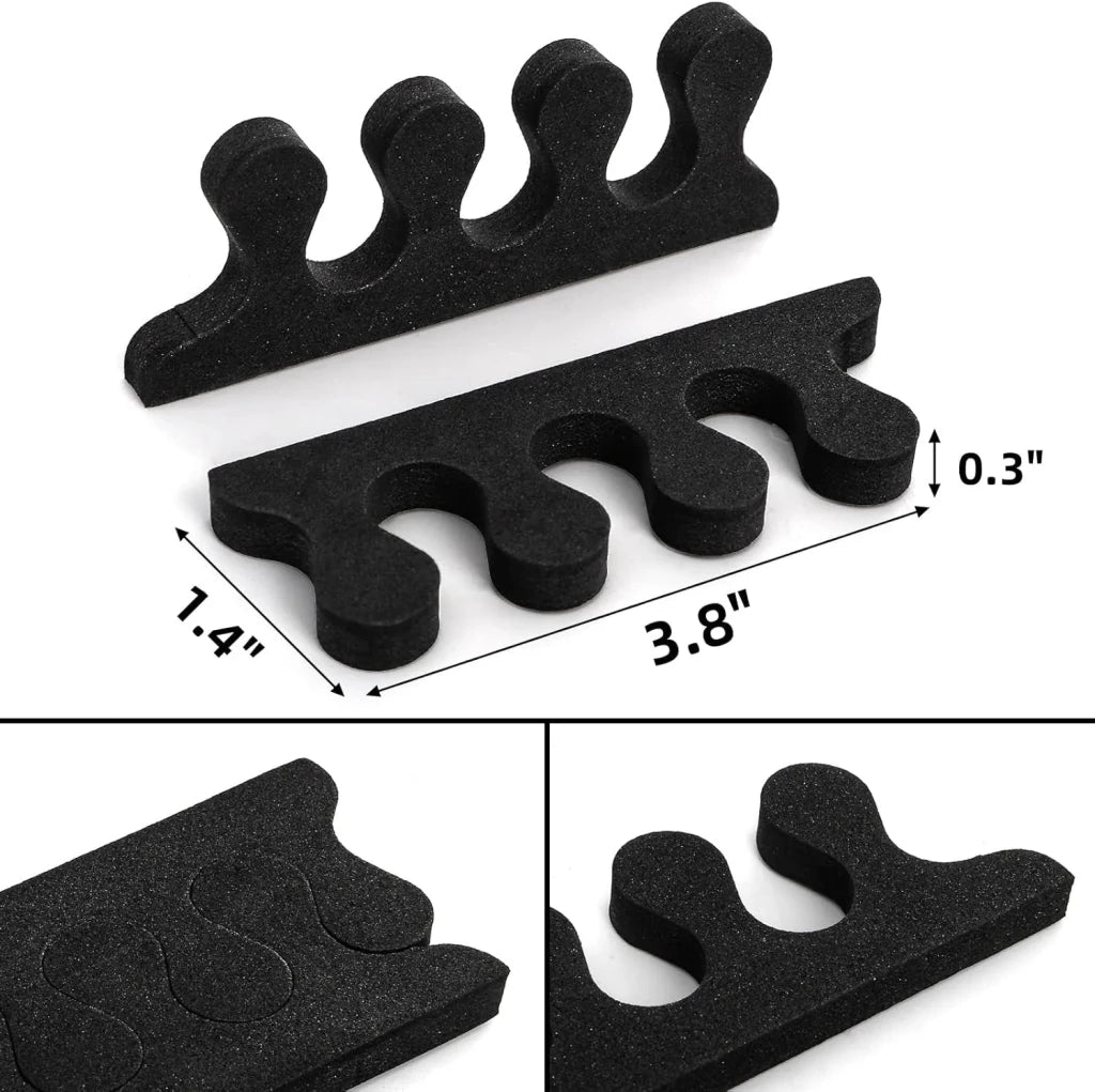 Toe Separators, Black, 10 pairs - Level Up Beauty Supply