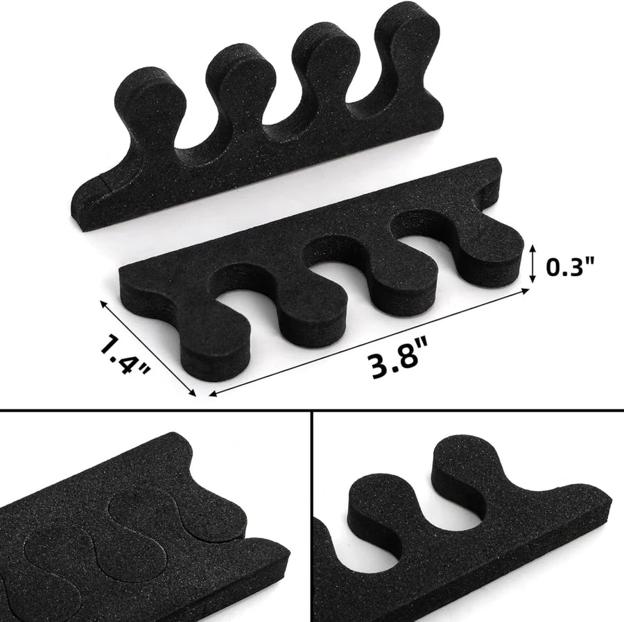 Toe Separators, Black, 10 pairs - Level Up Beauty Supply