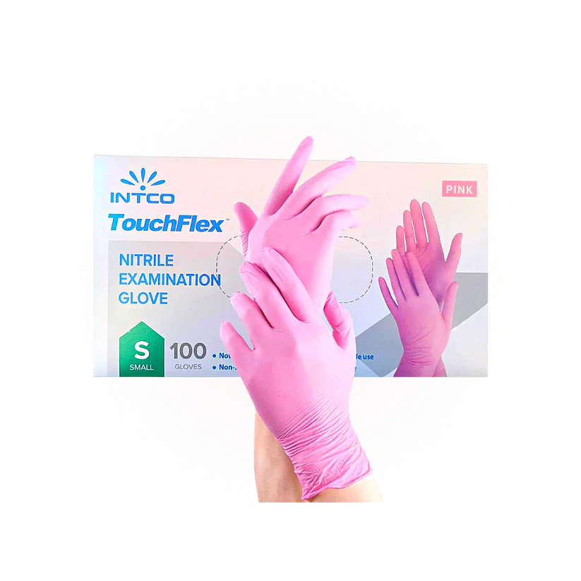 TouchFlex Pink Nitrile Examination Gloves, 100pcs