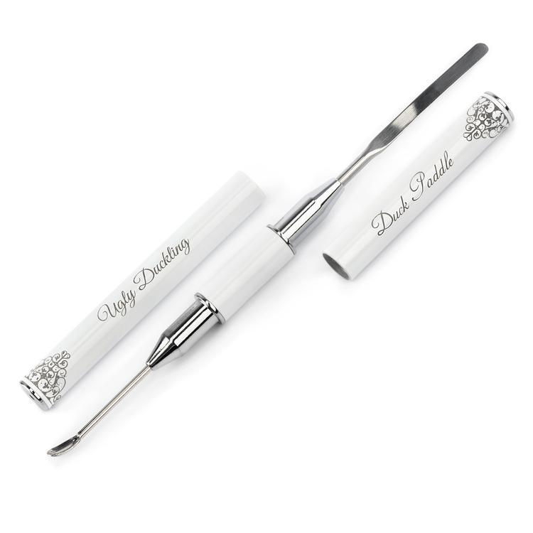 Ugly Duckling Pearl White handle Tools - Duck Paddle - Level Up Beauty Supply