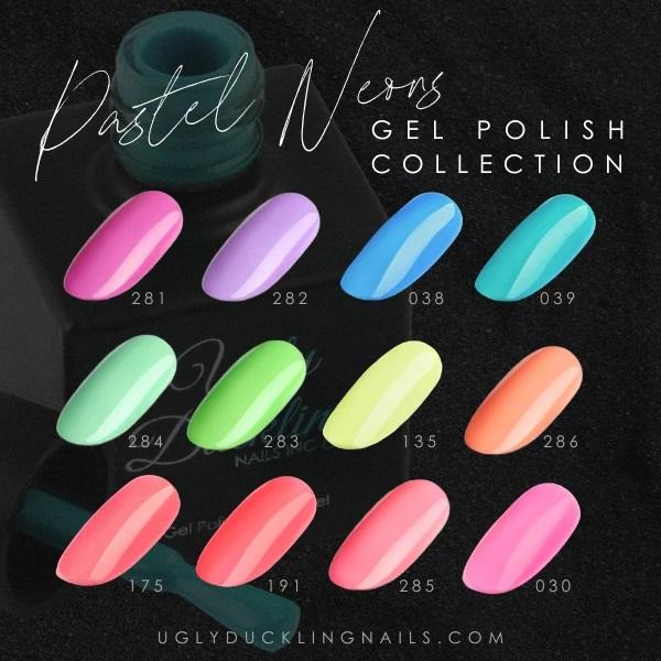 Ugly Duckling Set of Gel Polishes "Pastel Neon", 12pcs - Level Up Beauty Supply