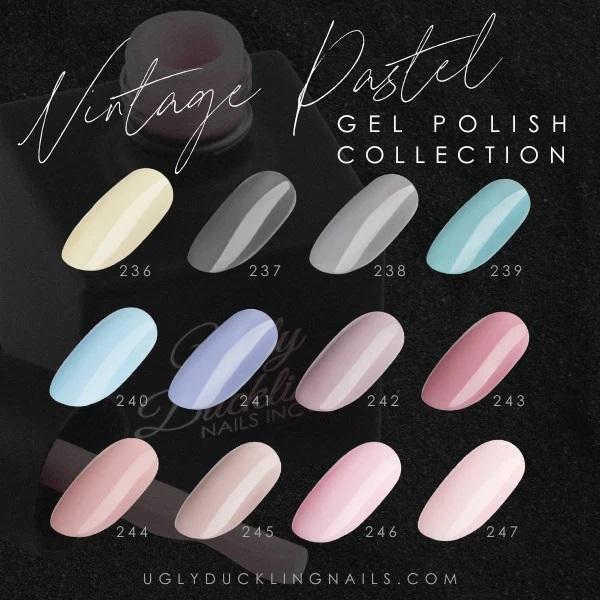 Ugly Duckling Set of Gel Polishes "Vintage Pastel", 12pcs - Level Up Beauty Supply