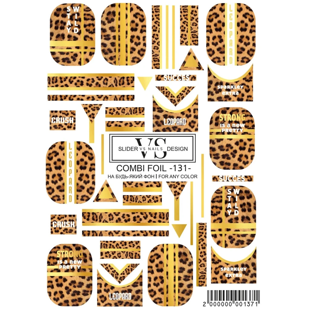 VS - Nails Slider Combi Foil - 131 (Gold Foil) - Level Up Beauty Supply
