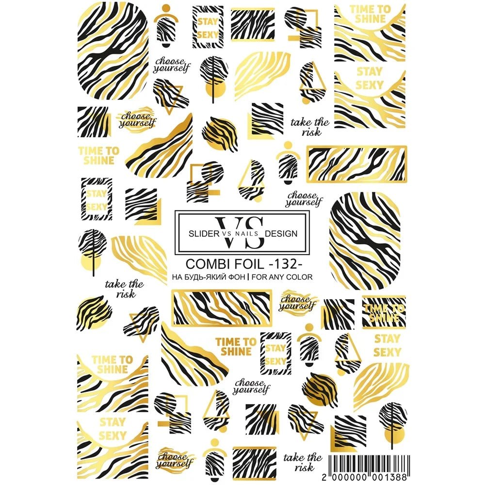 VS - Nails Slider Combi Foil - 132 (Gold Foil) - Level Up Beauty Supply