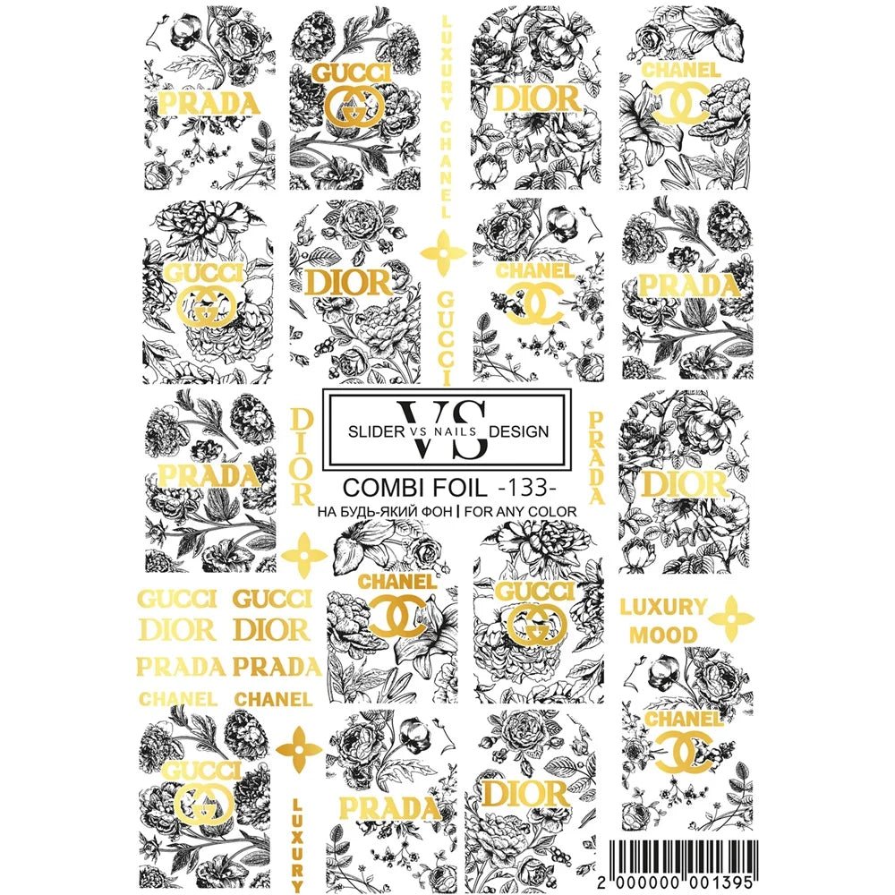 VS - Nails Slider Combi Foil - 133 (Gold Foil) - Level Up Beauty Supply