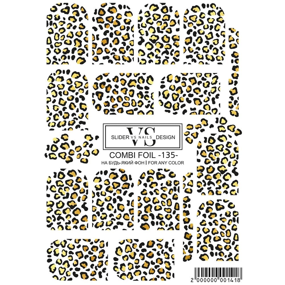VS - Nails Slider Combi Foil - 135 (Gold Foil) - Level Up Beauty Supply