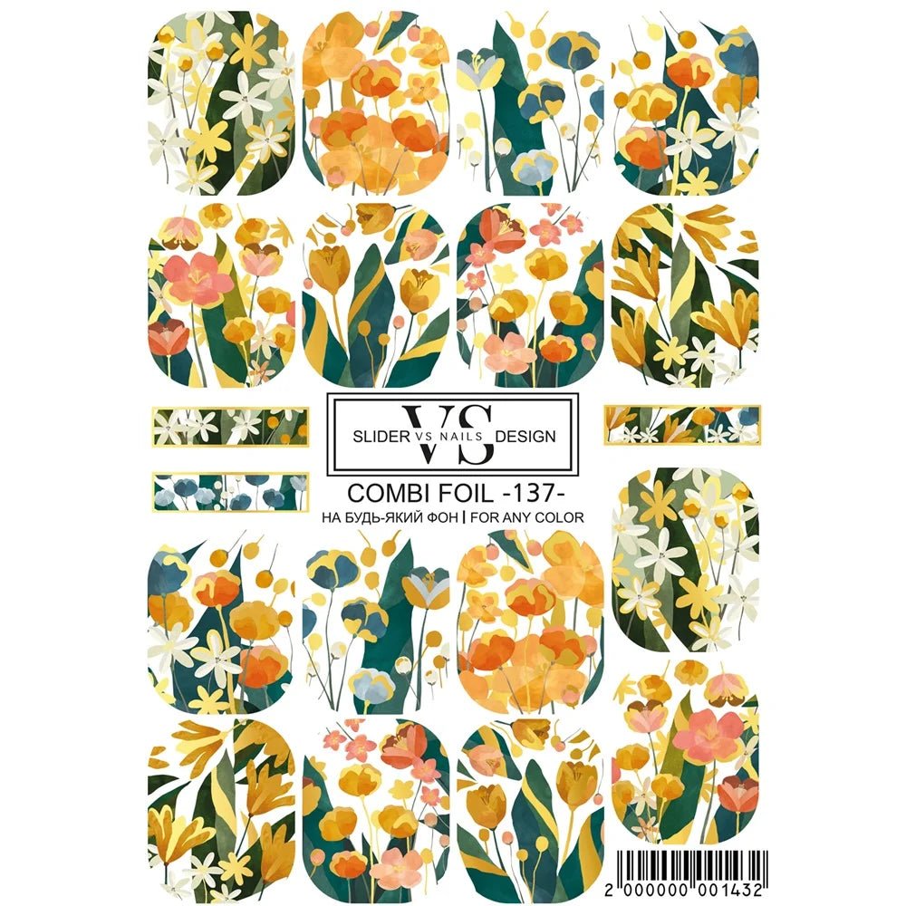 VS - Nails Slider Combi Foil - 137 (Gold Foil) - Level Up Beauty Supply
