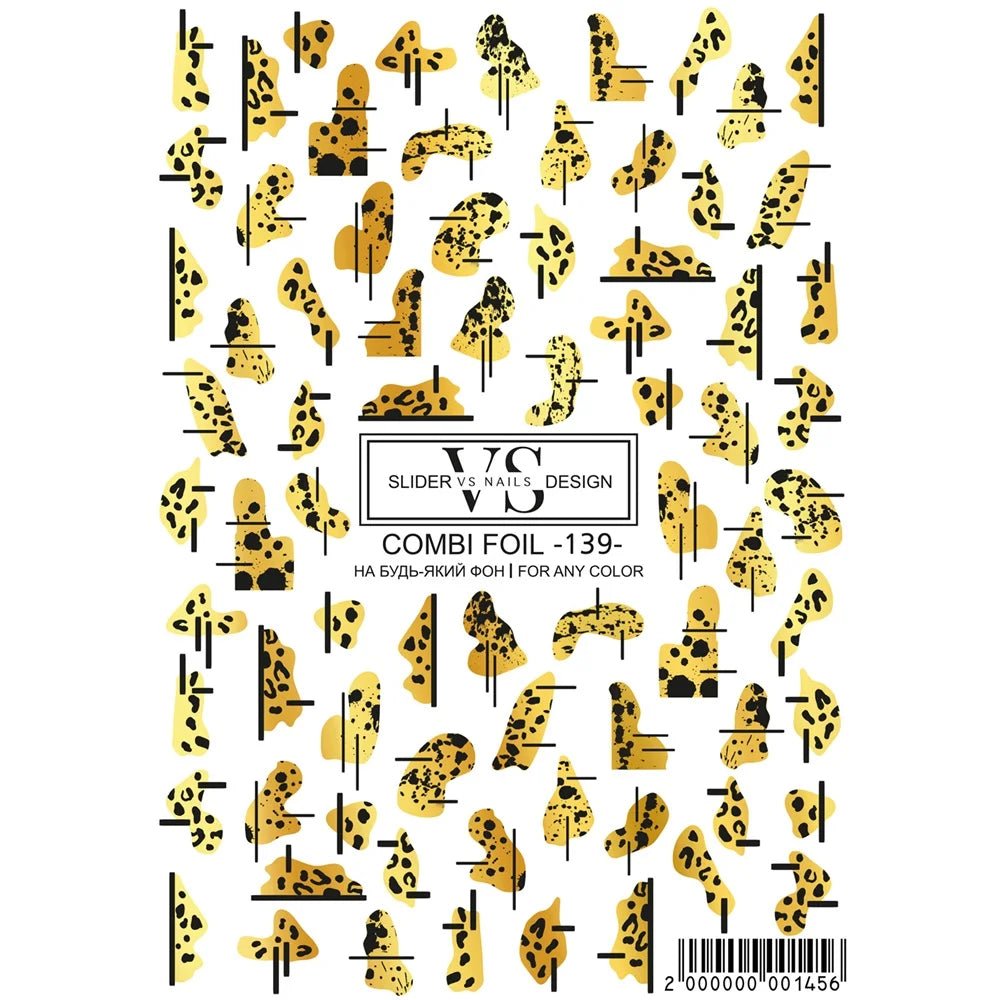 VS - Nails Slider Combi Foil - 139 (Gold Foil) - Level Up Beauty Supply