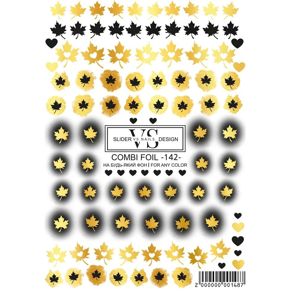 VS - Nails Slider Combi Foil - 142 (Gold Foil) - Level Up Beauty Supply