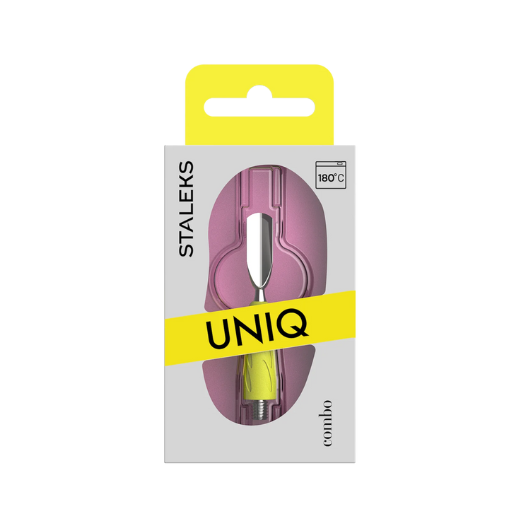 Staleks Interchangeable Attachment Combo UNIQ 16 rounded narrow pusher (yellow)