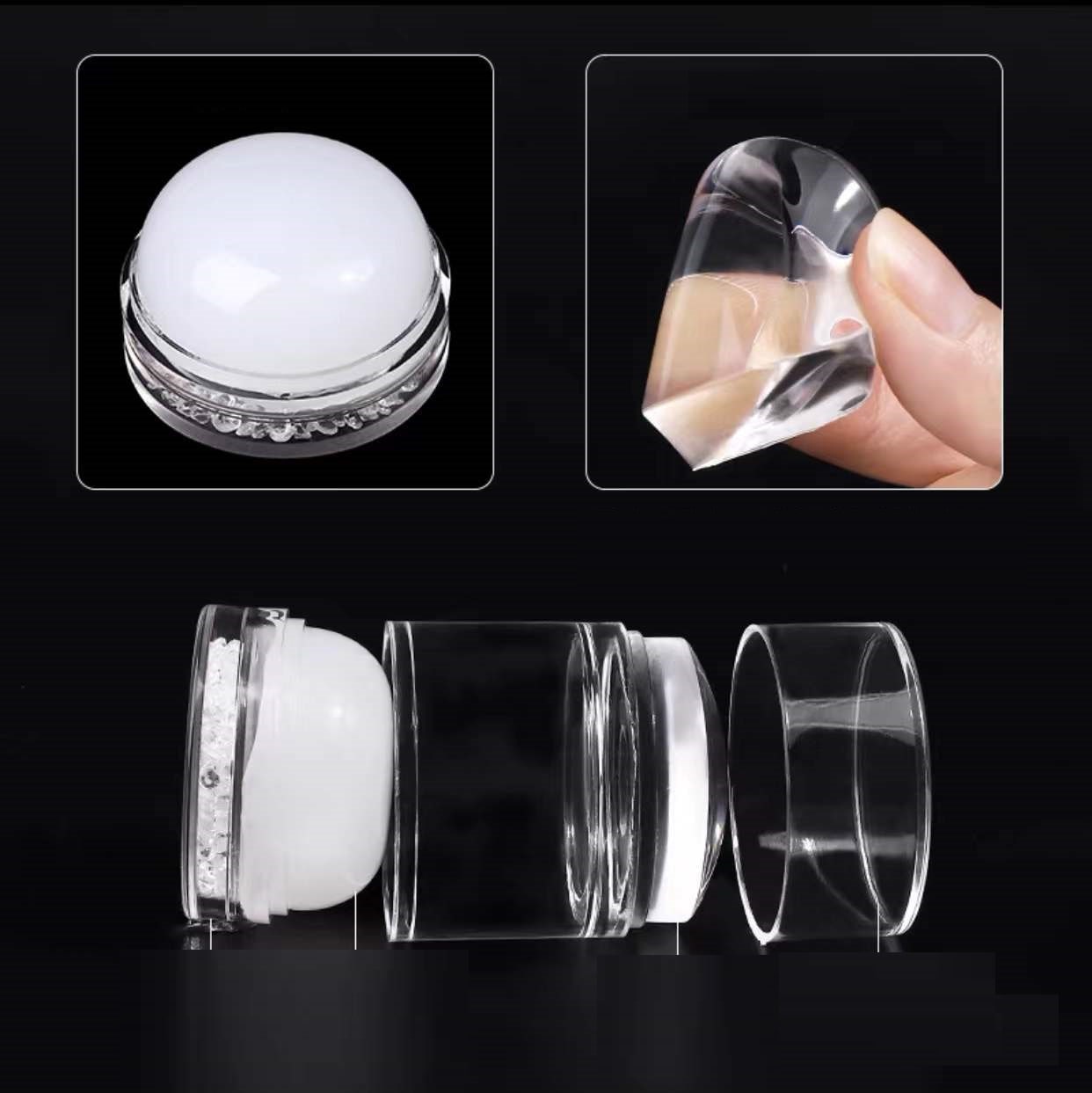 Wide Double Head Silicone Nail Stamper - Level Up Beauty Supply