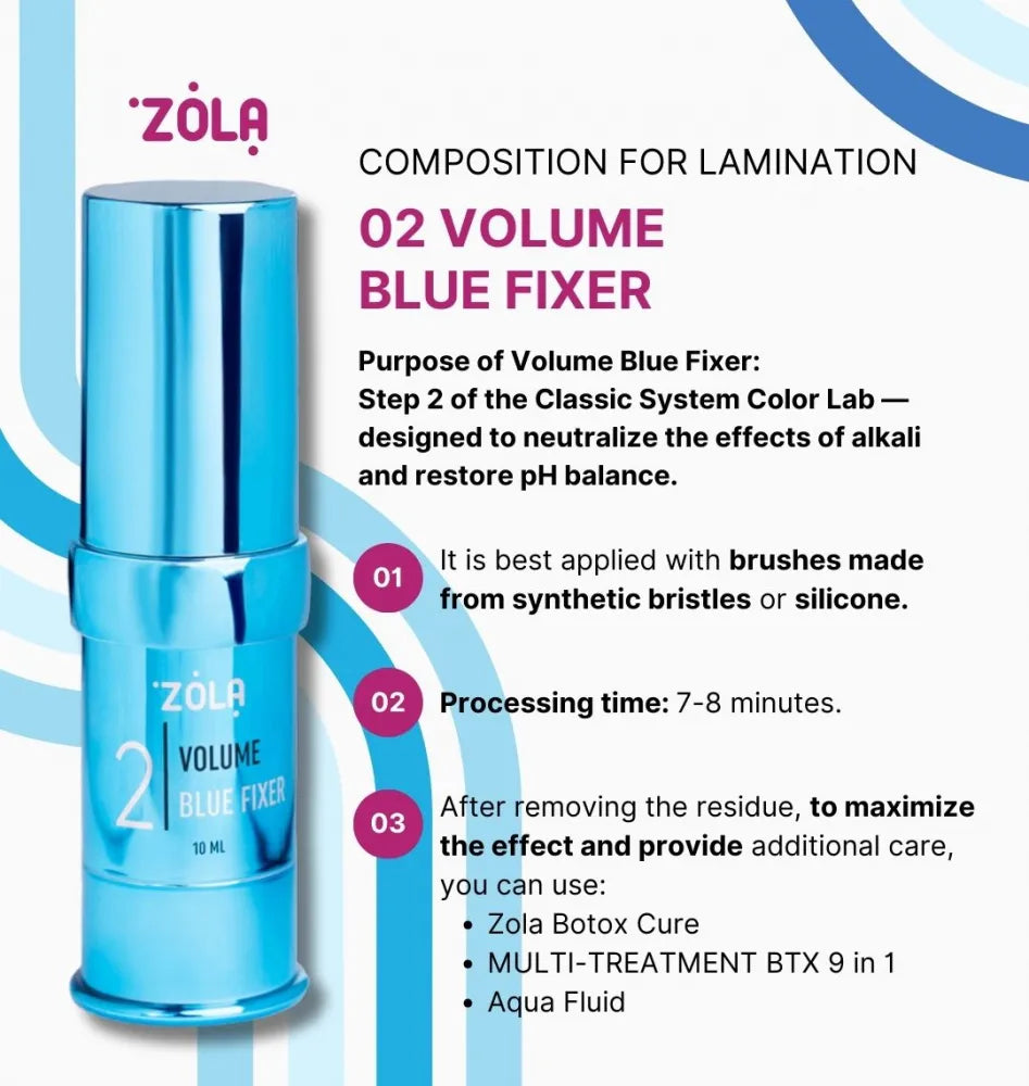ZOLA Color Lab Laminating Compound 02 Volume Blue Fixer 10 ml