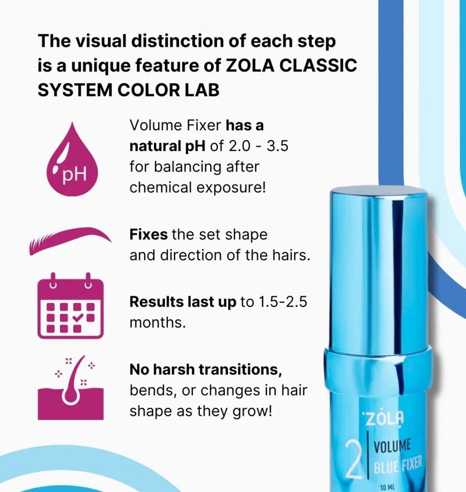 ZOLA Color Lab Laminating Compound 02 Volume Blue Fixer 10 ml - Level Up Beauty Supply