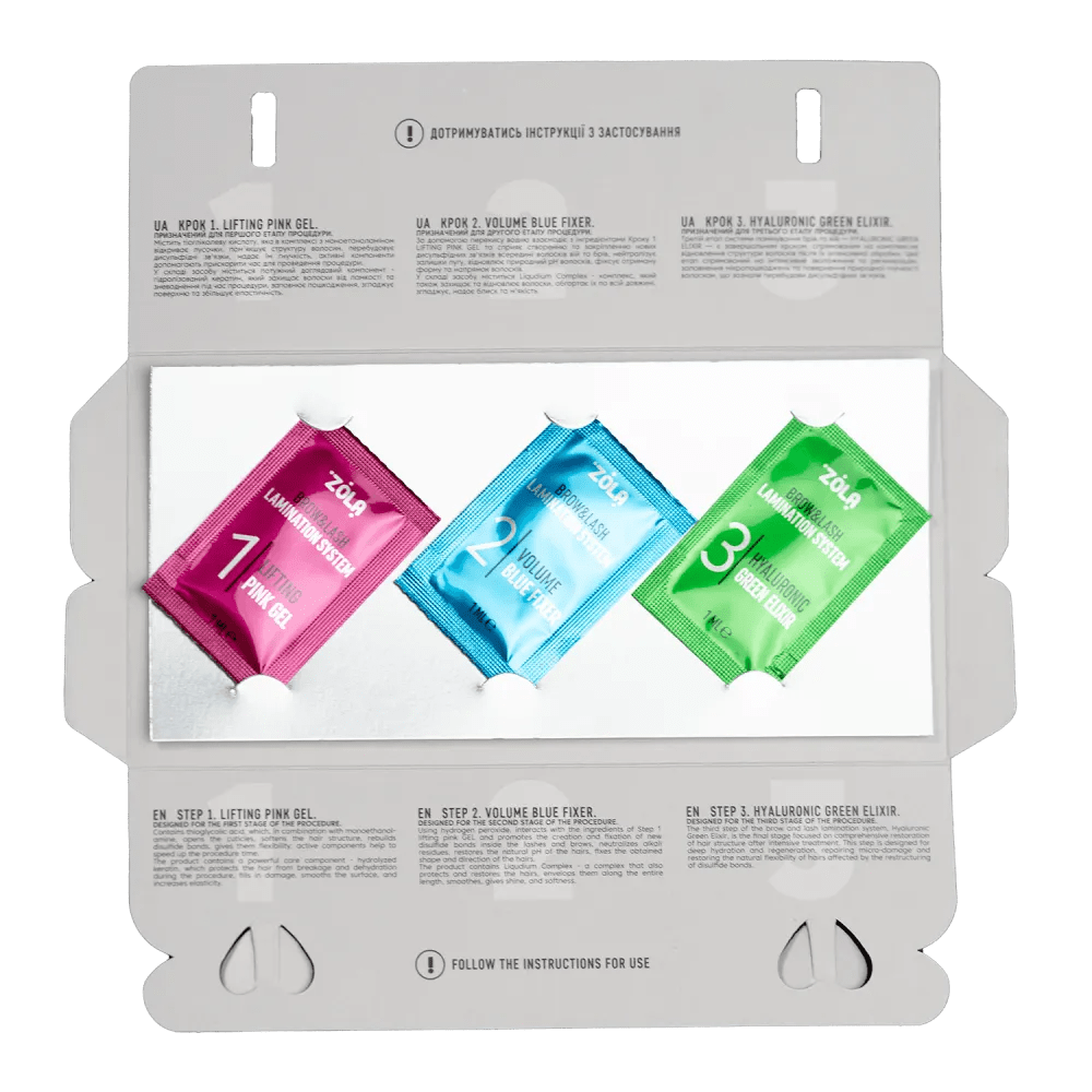 ZOLA - Color Lab Set for Lamination in Sachet (3 x 1 ml) - Level Up Beauty Supply