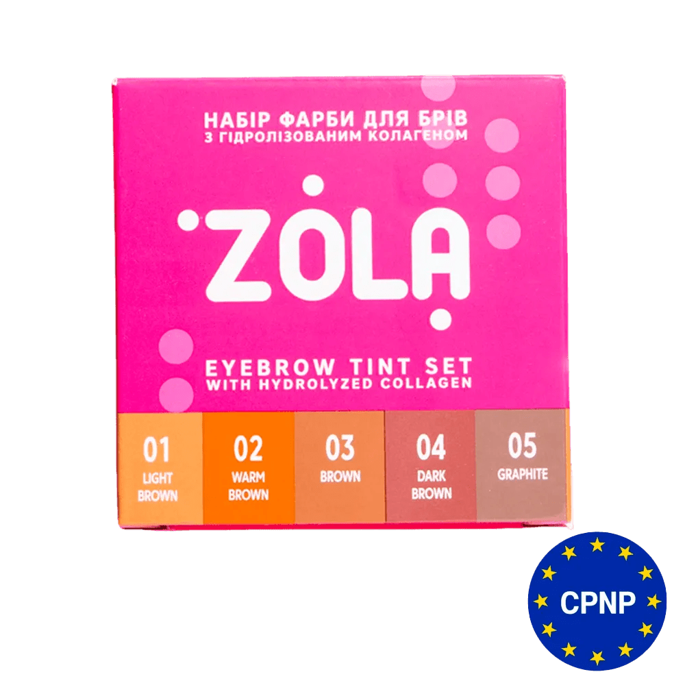 ZOLA Set of Eyebrow Tint With Collagen Sachet (5 colors) - Level Up Beauty Supply