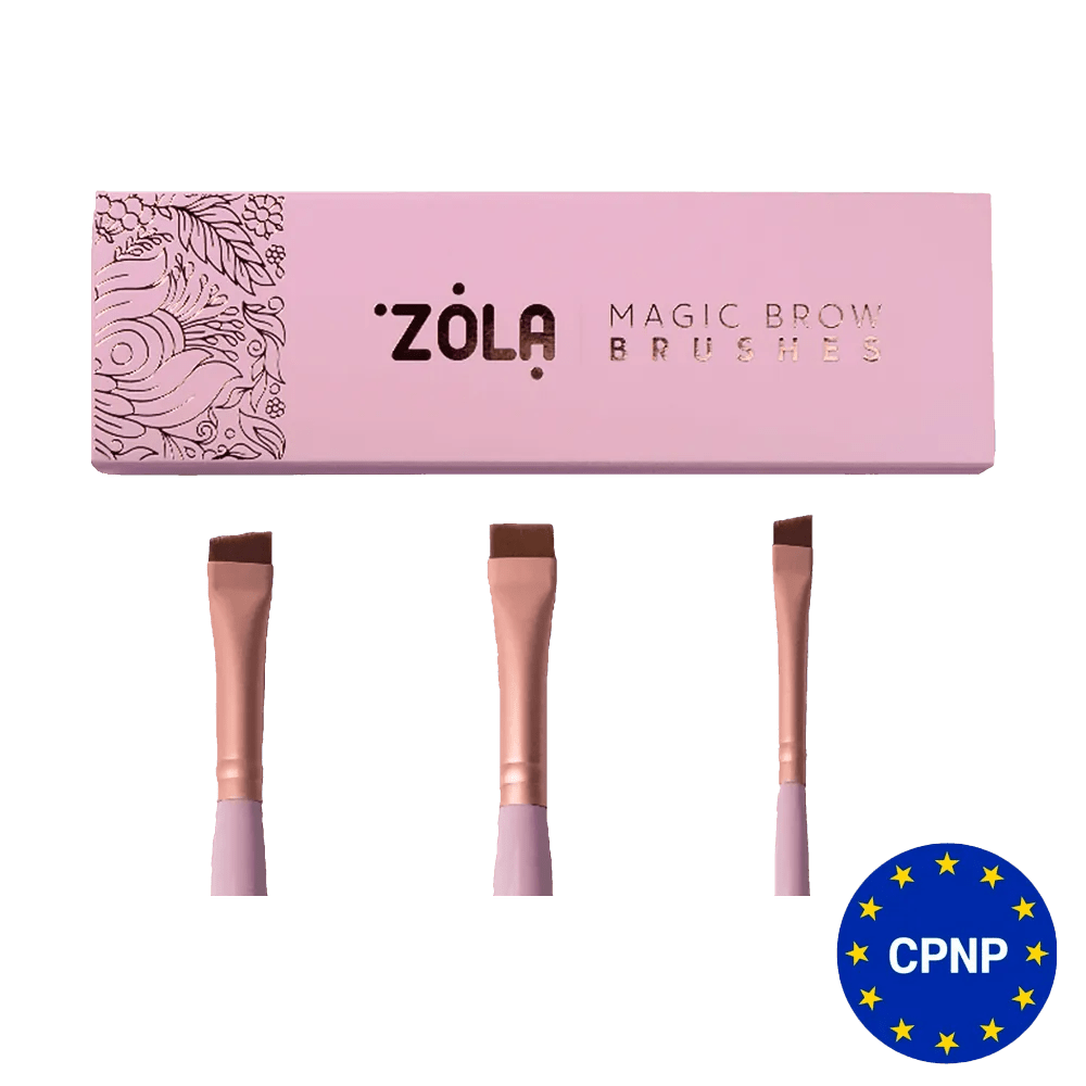 ZOLA Professional set of eyebrow brushes MAGIC BROW BRUSHES Light Pink - Level Up Beauty Supply