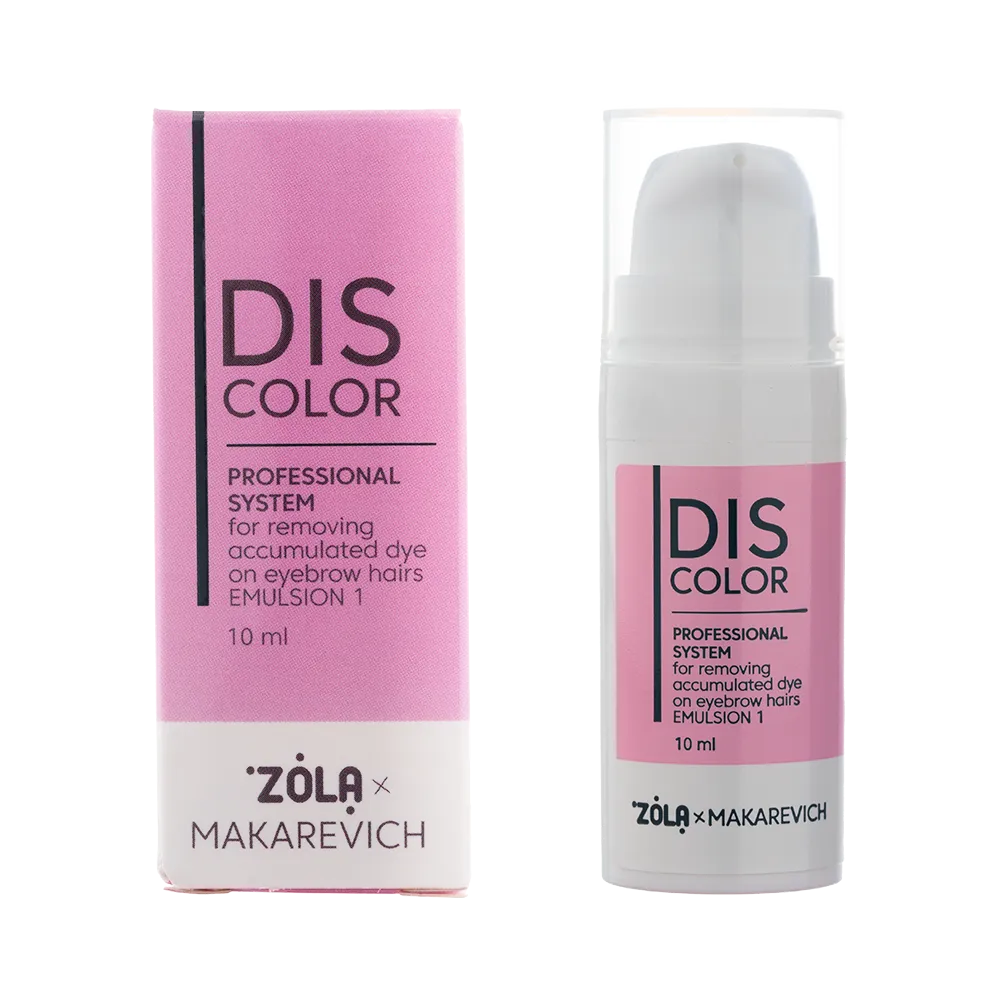 ZOLA DISCOLOR Professional system for removing accumulated dye from eyebrow hairs Emulsion 1, 10ml