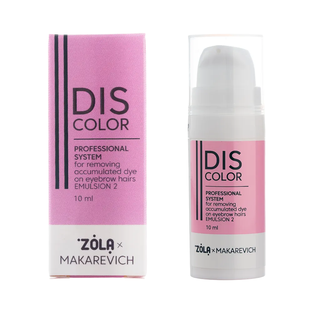 ZOLA DISCOLOR Professional system for removing accumulated dye from eyebrow hairs Emulsion 2, 10 ml