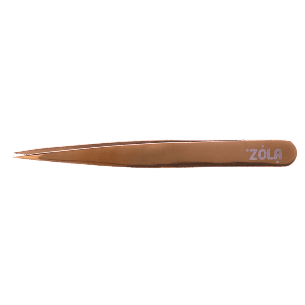 ZOLA Professional Pointed Eyebrow Tweezers GOLD - Level Up Beauty Supply
