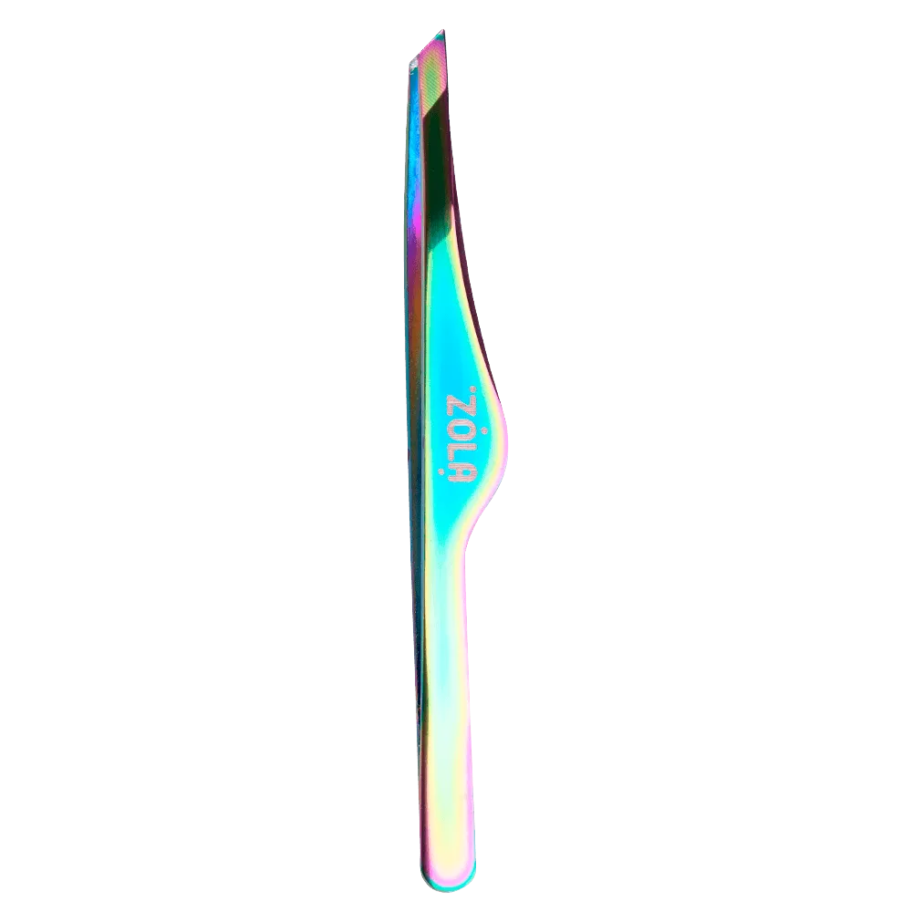 ZOLA Professional Slant Tweezers for Eyebrows RAINBOW - Level Up Beauty Supply