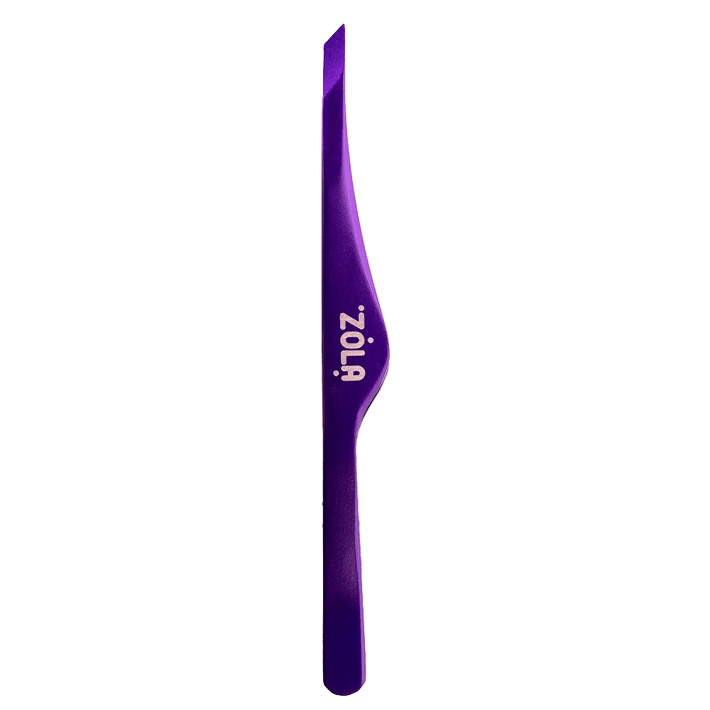 ZOLA Professional Slant Tweezers for eyebrows VIOLET - Level Up Beauty Supply