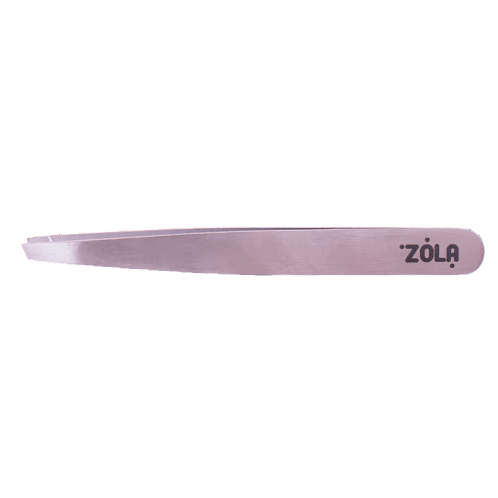 ZOLA Professional Slanted Eyebrows Tweezers SILVER - Level Up Beauty Supply