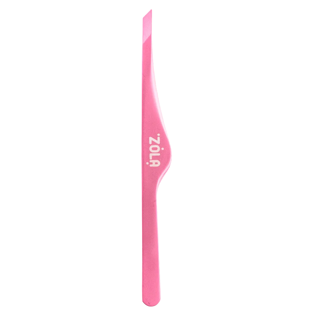 ZOLA Professional Slant tweezers for eyebrows LIGHT PINK
