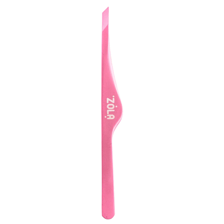 ZOLA Professional Slant tweezers for eyebrows LIGHT PINK
