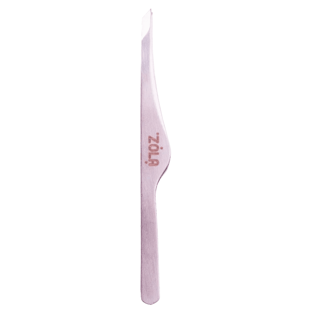 ZOLA Professional Slant tweezers for eyebrows SILVER - Level Up Beauty Supply
