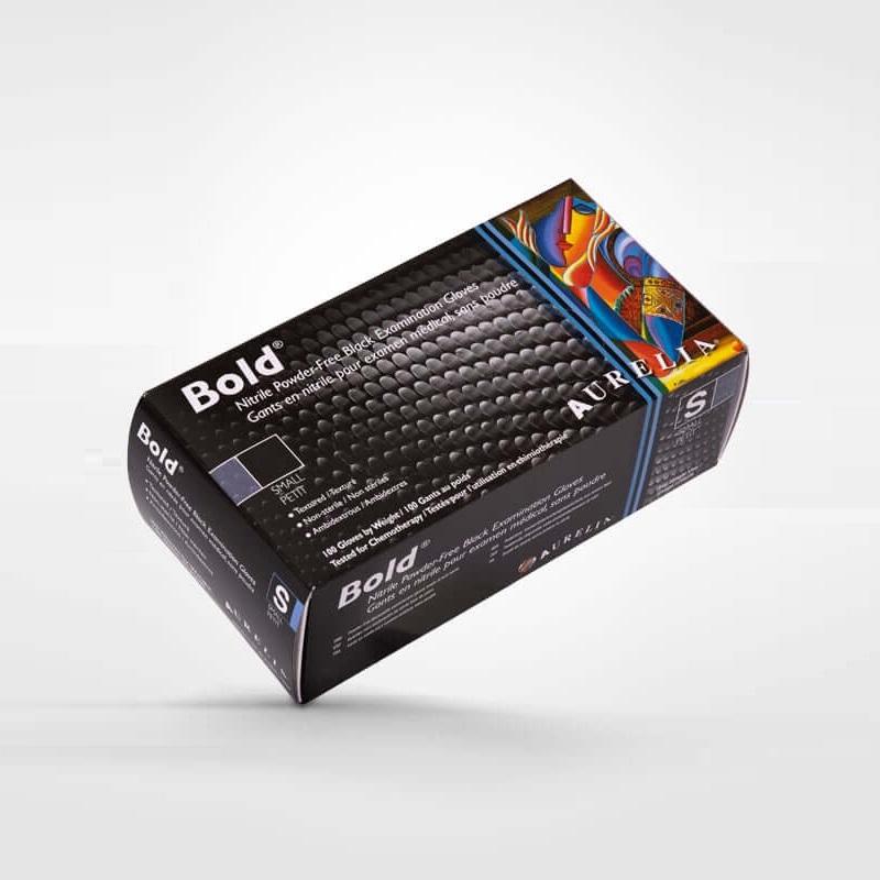 Aurelia Bold Nitrile Black Gloves, 100pcs - Level Up Beauty Supply