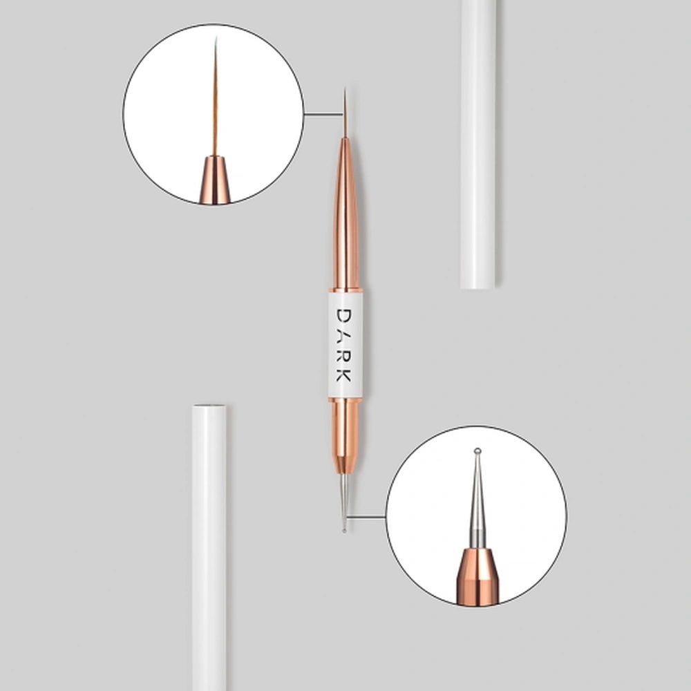 DARK Double - sided Brush (Liner 13mm + Dots 1.2mm) - Level Up Beauty Supply