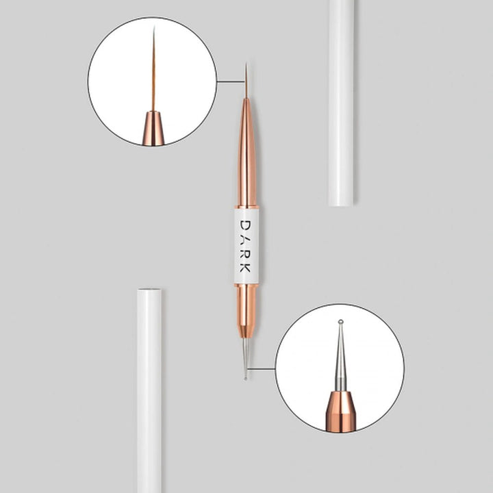DARK Double - sided Brush (Liner 13mm + Dots 1.2mm) - Level Up Beauty Supply