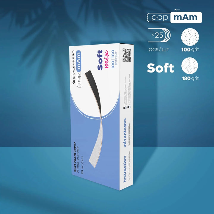 Staleks - Disposable double-sided files papmAm Mix on soft foam layer EXPERT 20 100/180 grit (25 pcs)