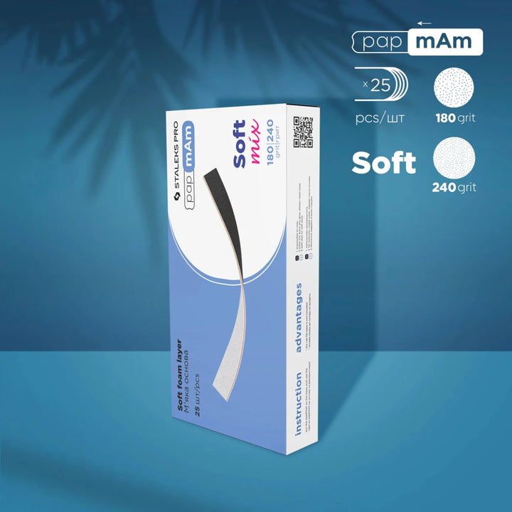 Staleks - Disposable double-sided files papmAm Mix on soft foam layer EXPERT 20 100/180 grit (25 pcs)