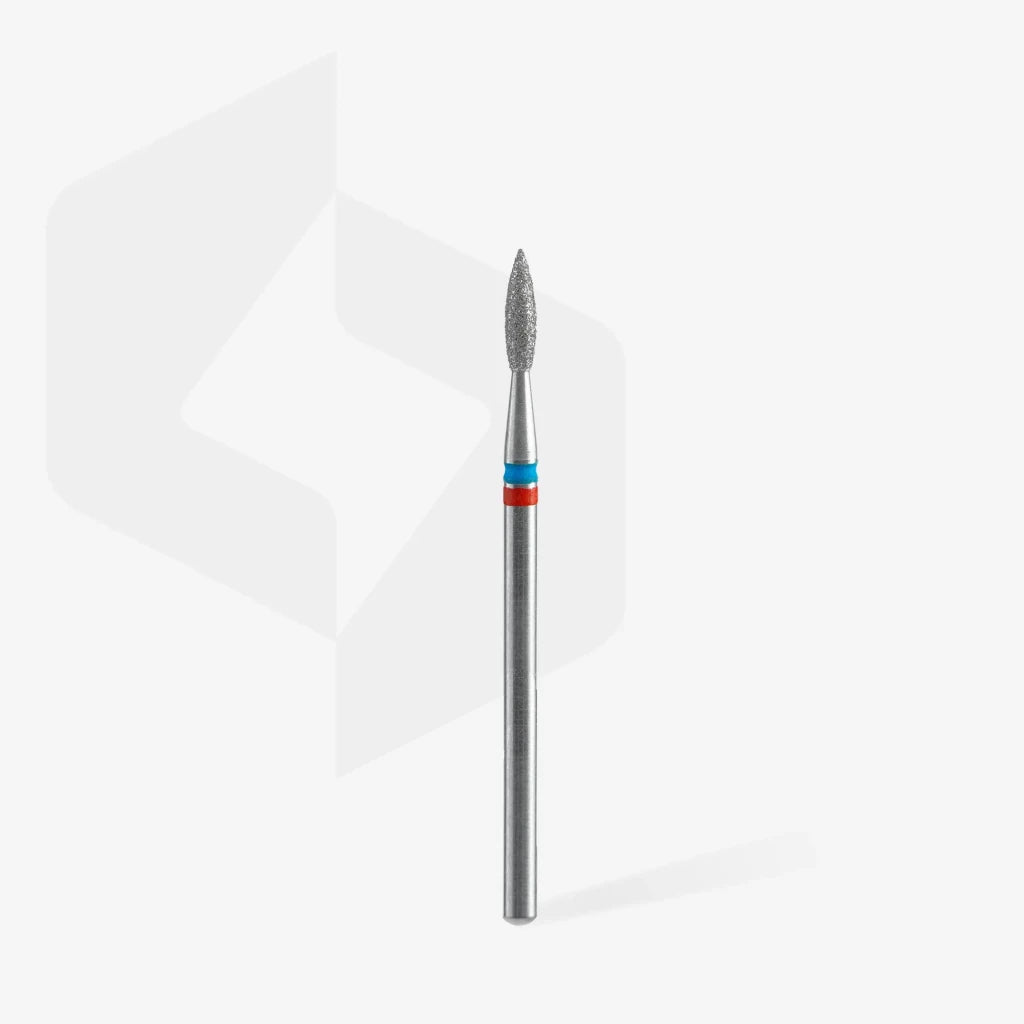 Staleks - Diamond nail drill bit DUO pointed flame 2.1 red-blue (FA11RB021/8)