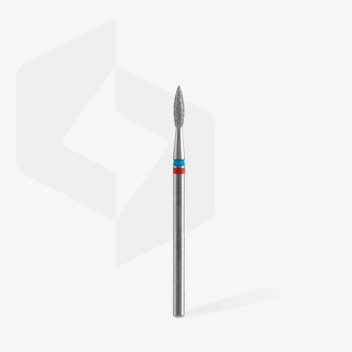 Staleks - Diamond nail drill bit DUO pointed flame 2.1 red-blue (FA11RB021/8)