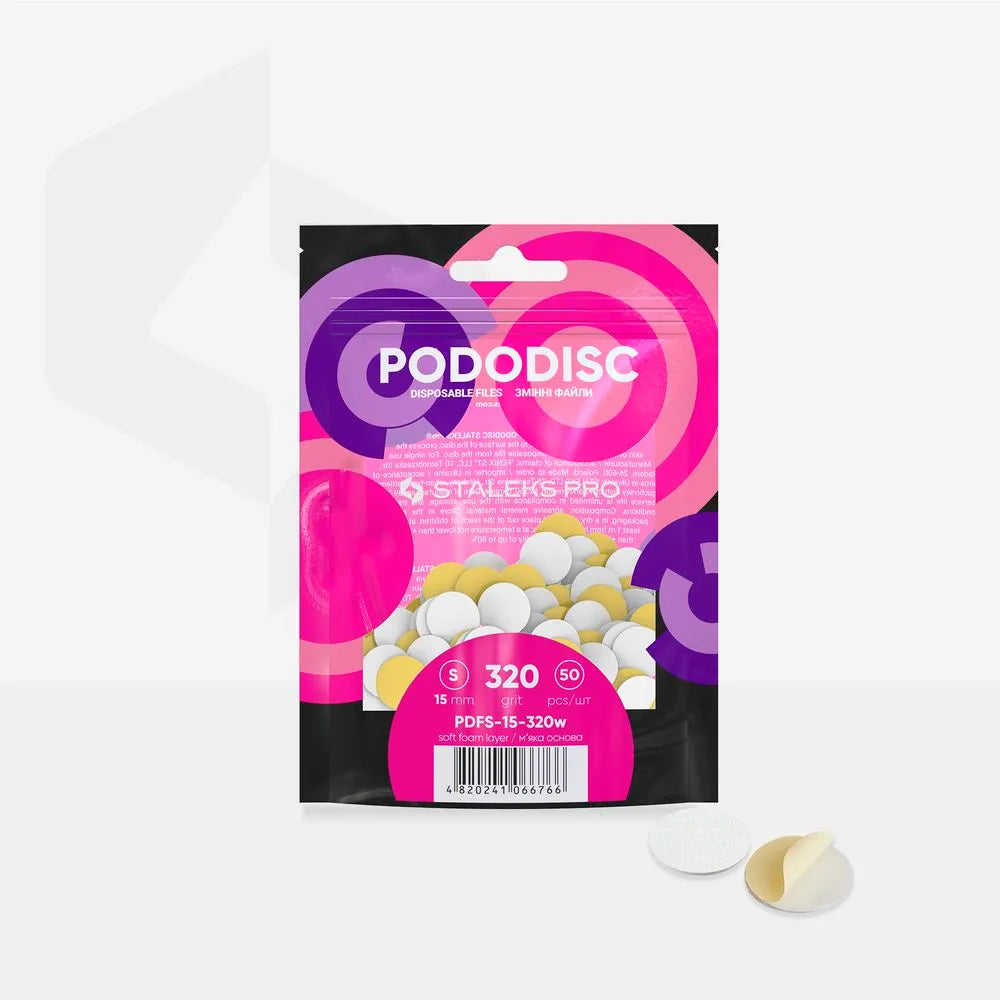 Staleks Foam based Disposable white files for pedicure disc PODODISC S EXPERT (50 pcs)