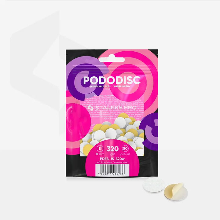 Staleks Foam based Disposable white files for pedicure disc PODODISC S EXPERT (50 pcs)