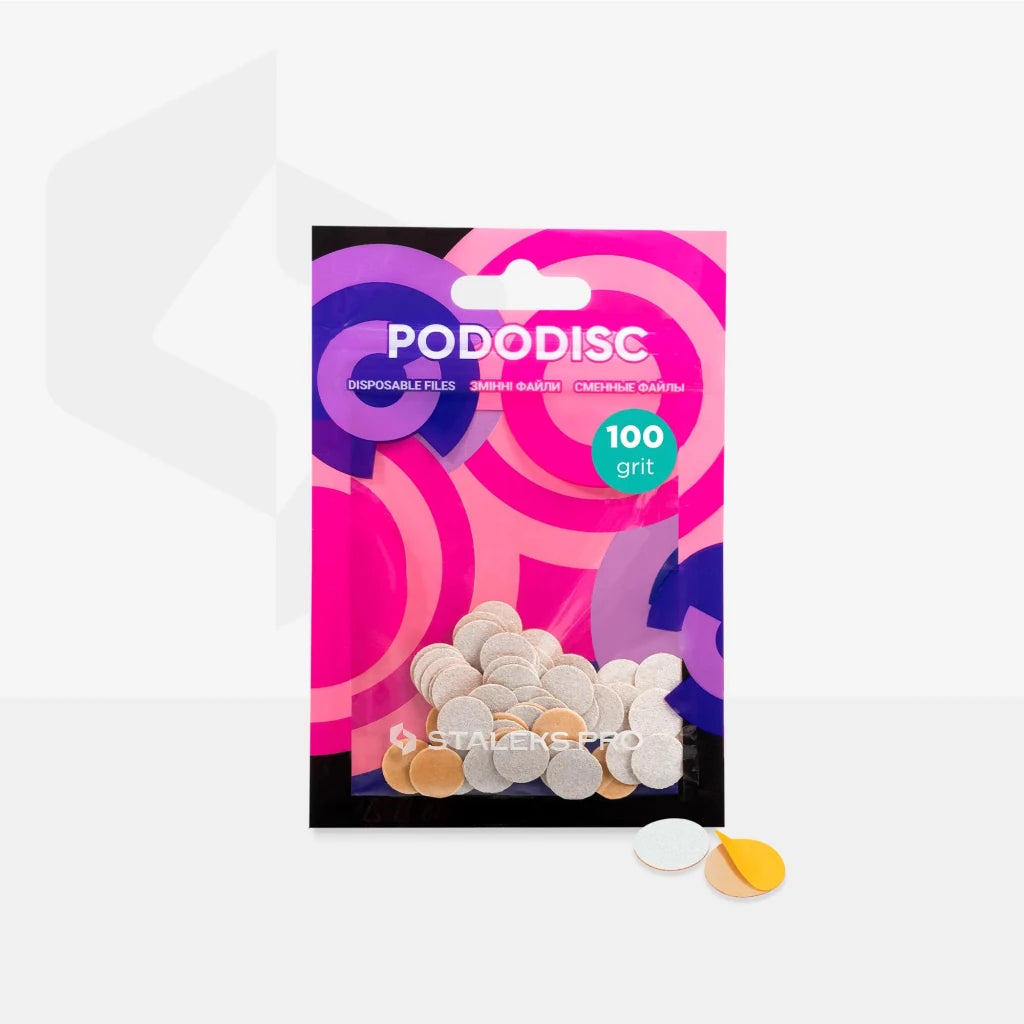 Staleks Disposable white files for pedicure disc PODODISC XS EXPERT (50 pcs) - Level Up Beauty Supply