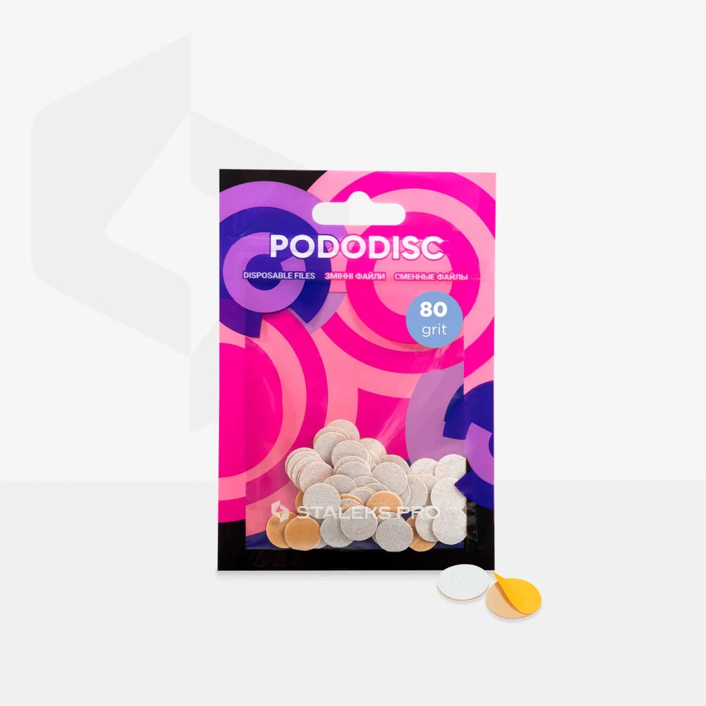 Staleks Disposable white files for pedicure disc PODODISC XS EXPERT (50 pcs) - Level Up Beauty Supply
