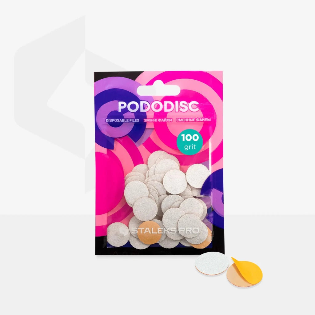 Staleks Disposable white files for pedicure disc PODODISC S EXPERT (50 pcs) - Level Up Beauty Supply