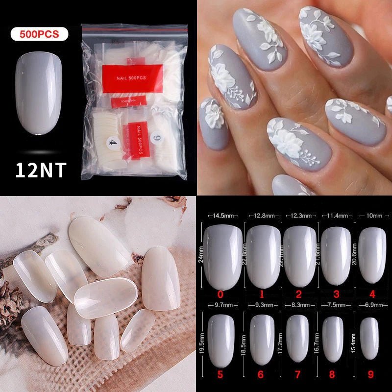 Nail tips for design trials, 10packs x 50pcs - Level Up Beauty Supply