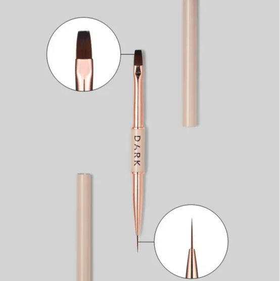 DARK Double - sided Brush (Liner 11mm + Square Gel brush 9mm) - Level Up Beauty Supply