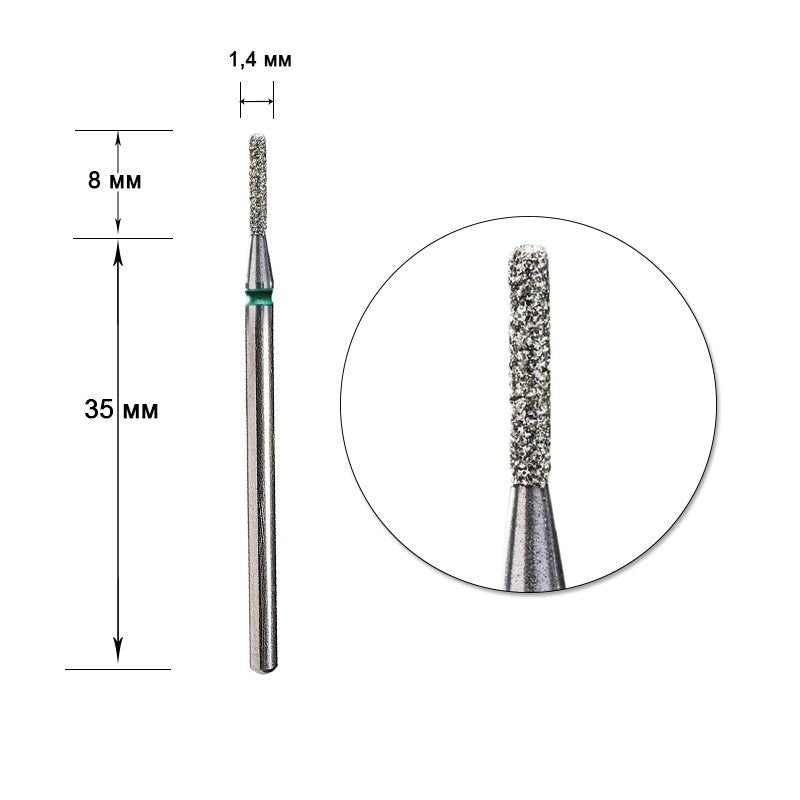 STALEKS Diamond nail bit, Rounded Cylinder 1.4 Coarse (FA30G014/8) - Level Up Beauty Supply